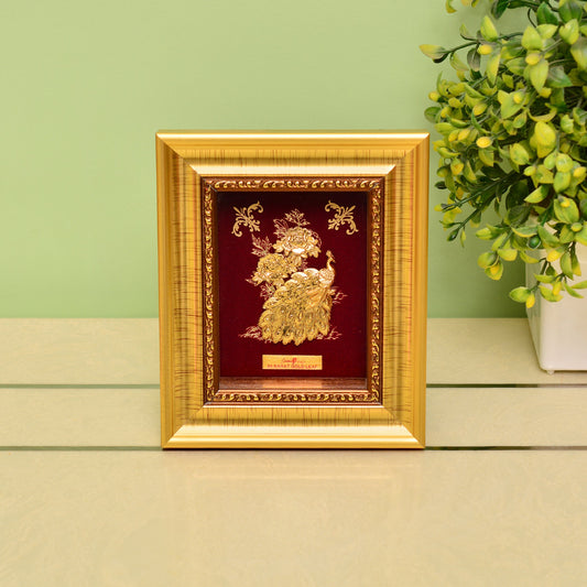 Peacock 24kt Gold-Plated Photo Frame