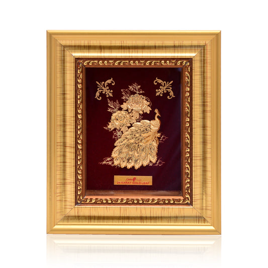 Peacock 24kt Gold-Plated Photo Frame