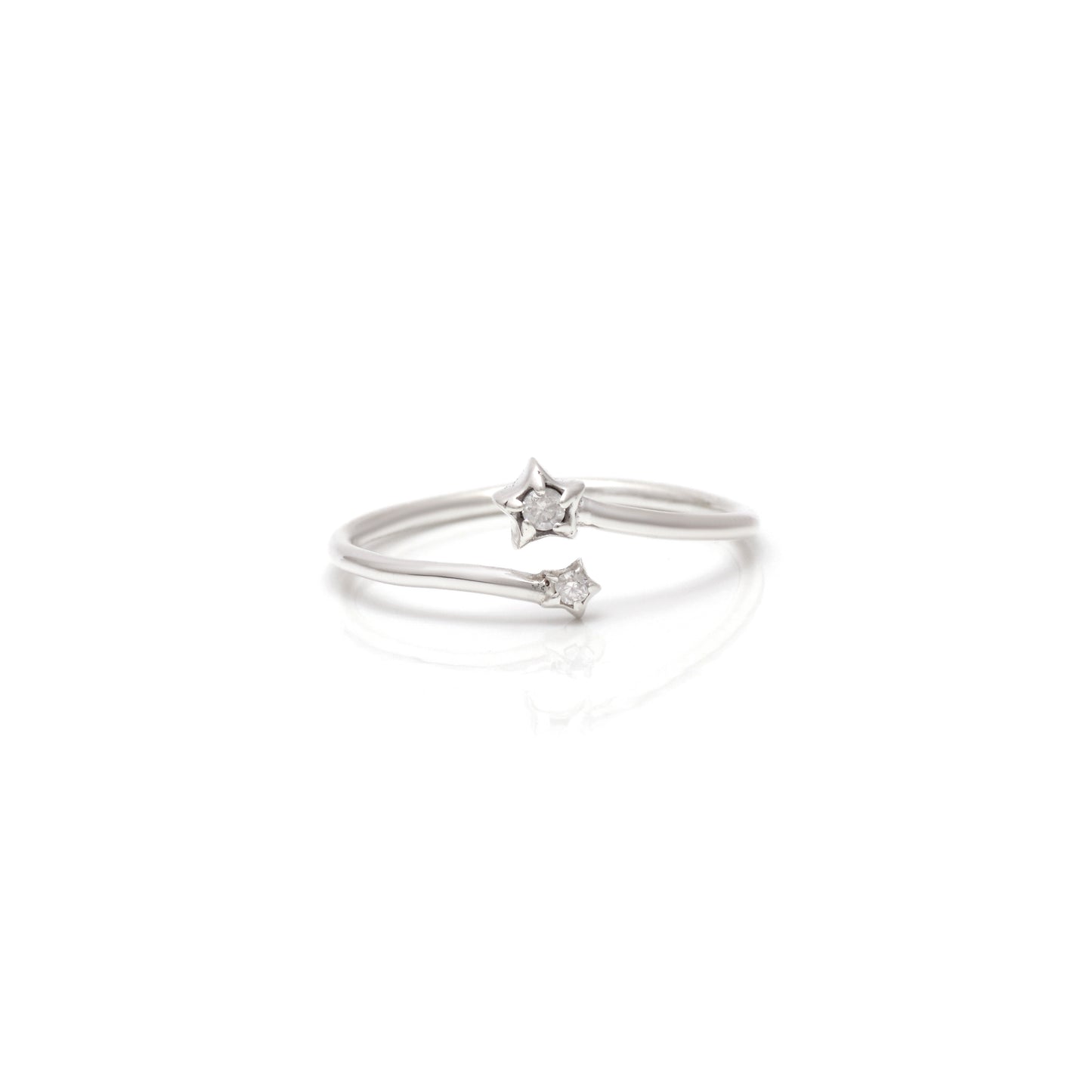 Silver Adjustable Ring with Crystal Star