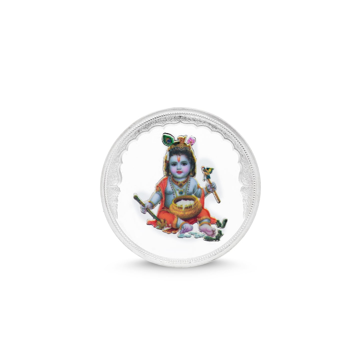 Bal Krishna Silver Coin with Krishna