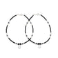 Black Beaded Anklet Pair with Silver Smile Charm