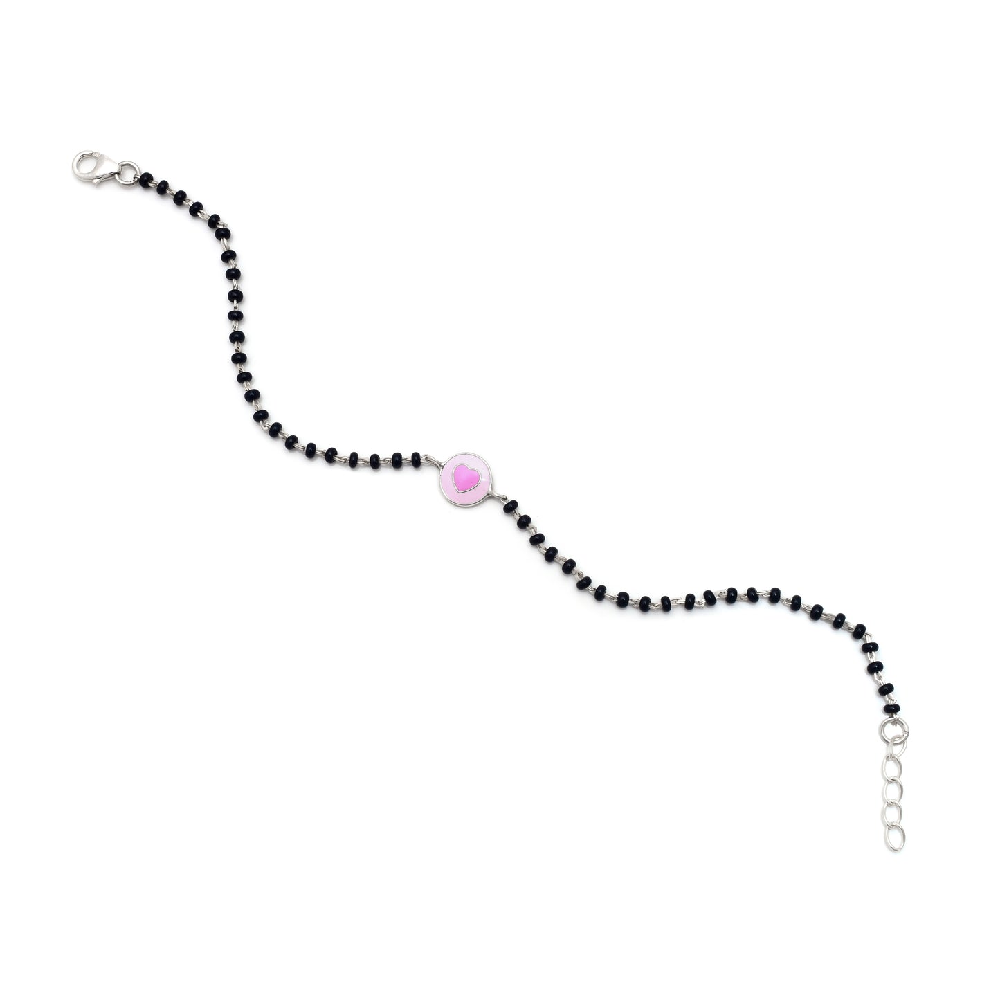 Pink Heart Motif Beaded Bracelet