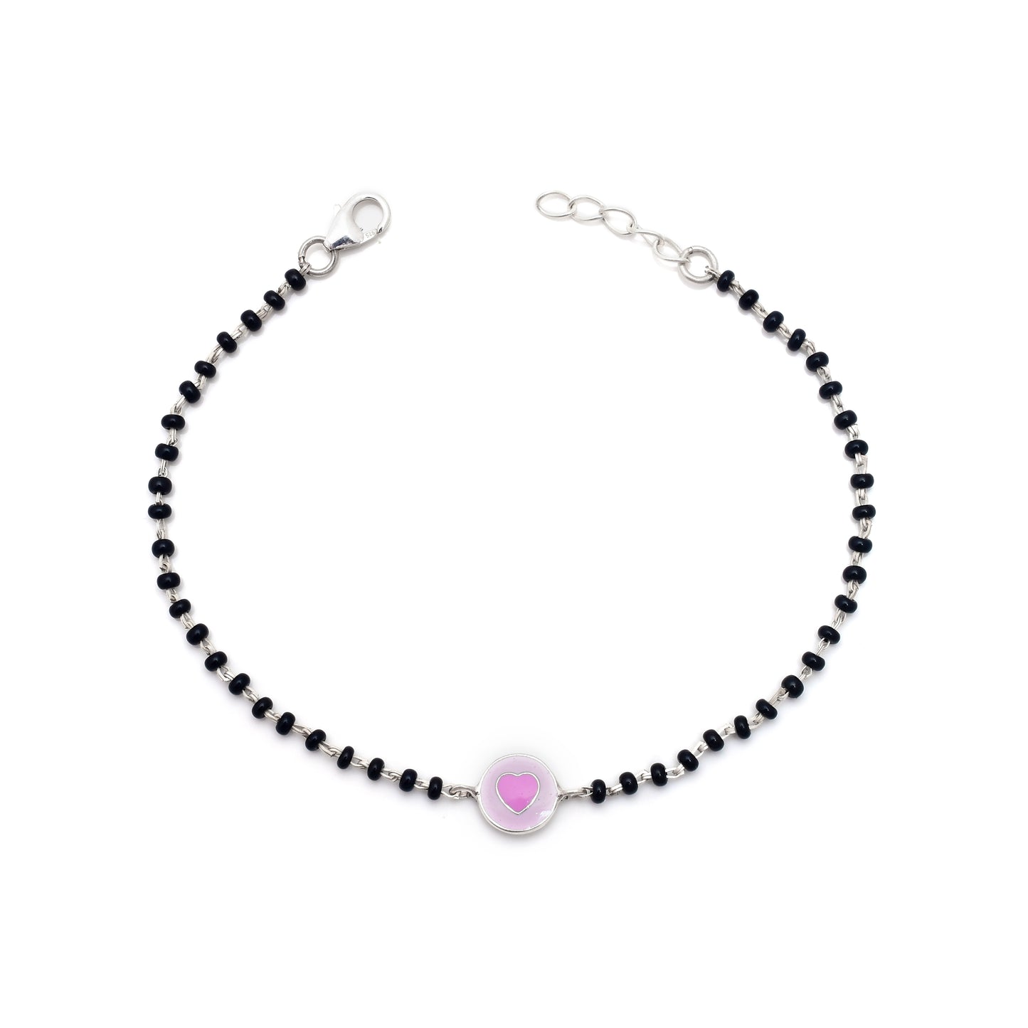 Pink Heart Motif Beaded Bracelet