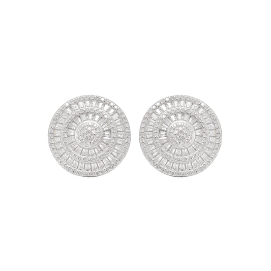 Round Radiance Zircon Stud Earrings