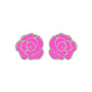 Pink Rose Stud Earrings