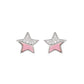 Star Stud Earrings with Pink Enamel