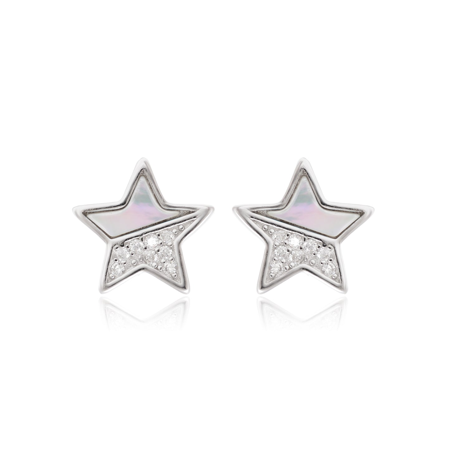 Silver Star Stud Earrings