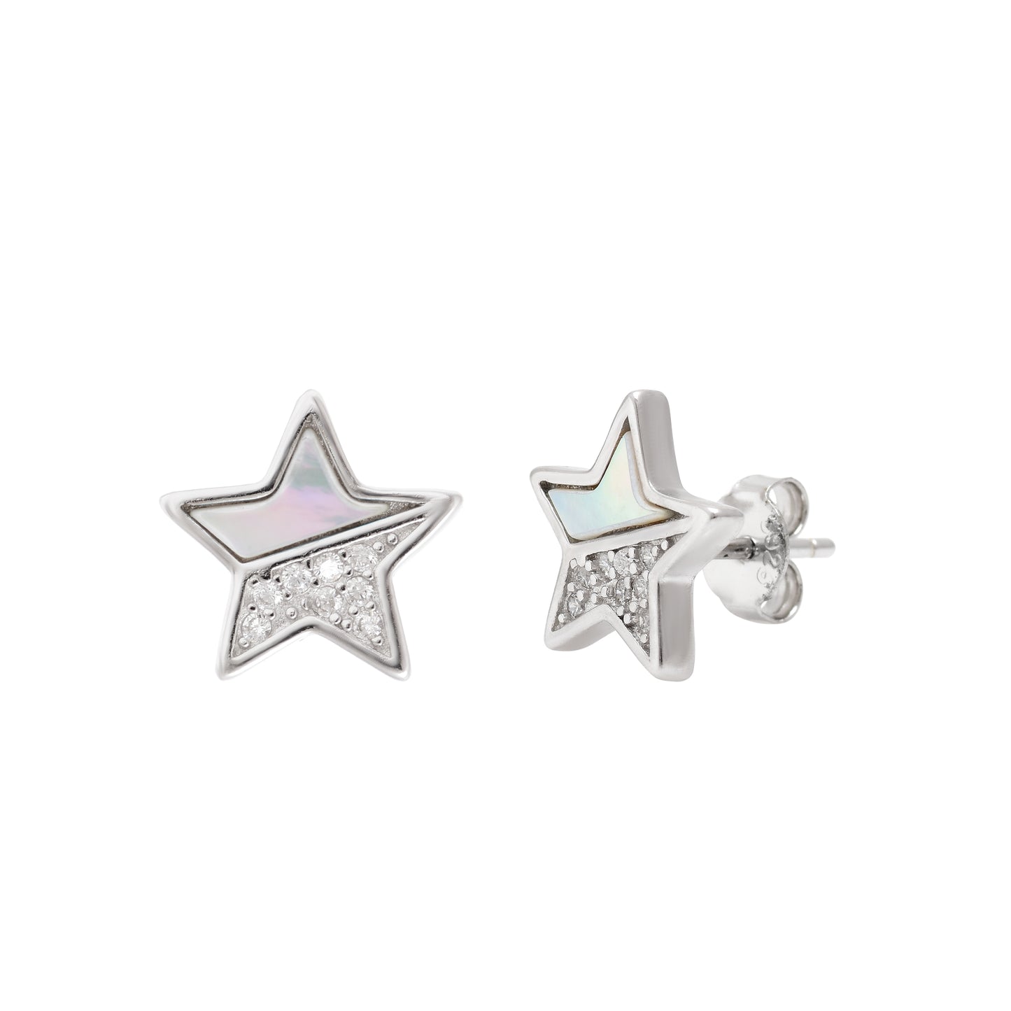 Silver Star Stud Earrings