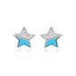 Silver and Blue Star Stud Earrings