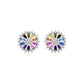 Multicolored Gemstone Stud Earrings with Silver