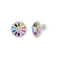 Multicolored Gemstone Stud Earrings with Silver