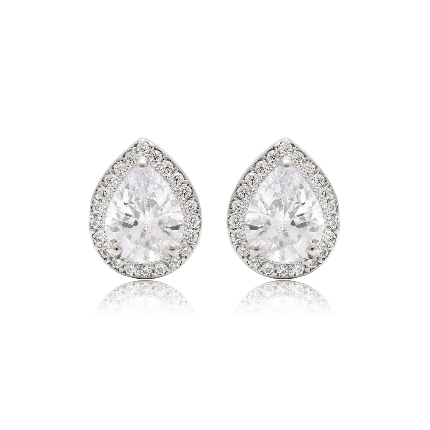 Classic Teardrop Cubic Zirconia Stud Earrings