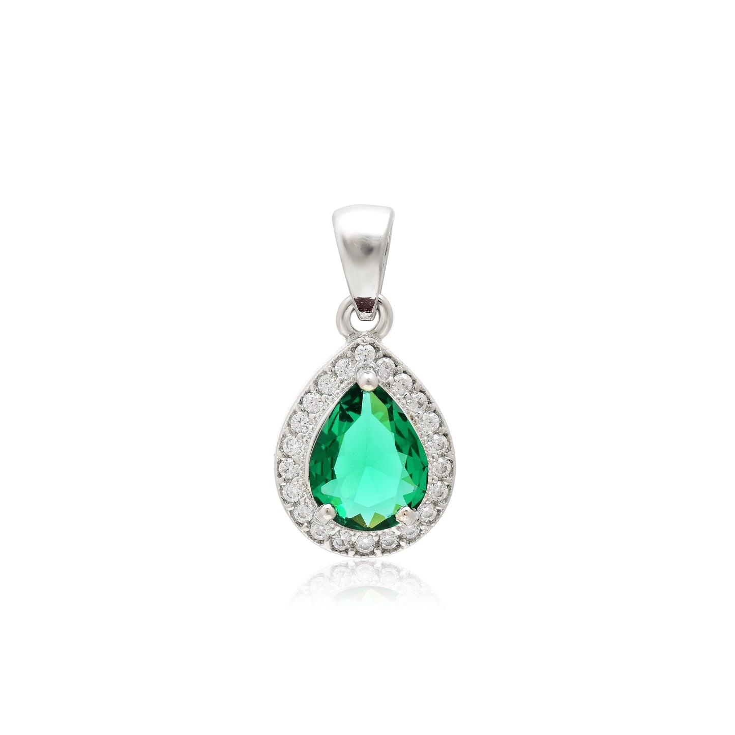 Emerald Green Teardrop Pendant & Earring Set