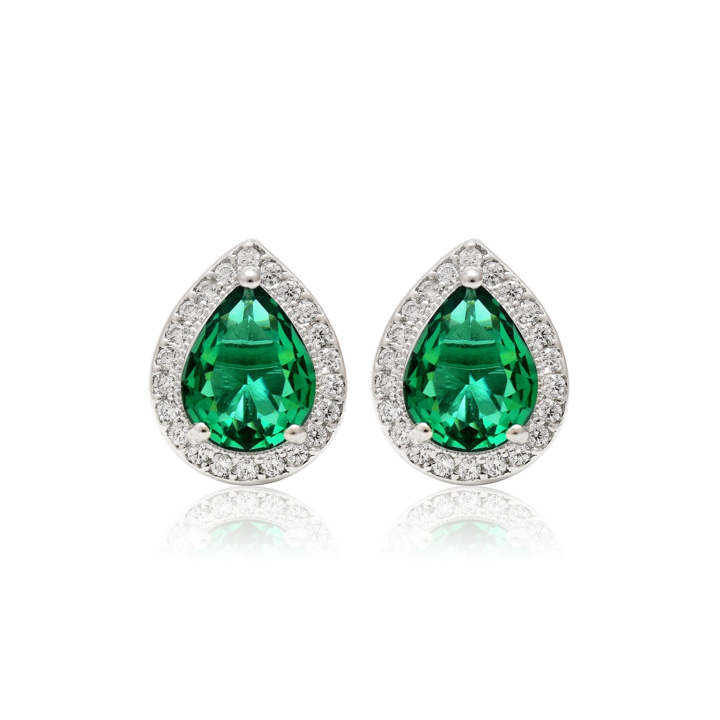 Emerald Green Teardrop Pendant & Earring Set