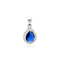 Blue Gemstone Tear Drop Necklace & Earring Set