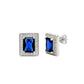 Blue Gemstone Rectangular Necklace & Earring Set