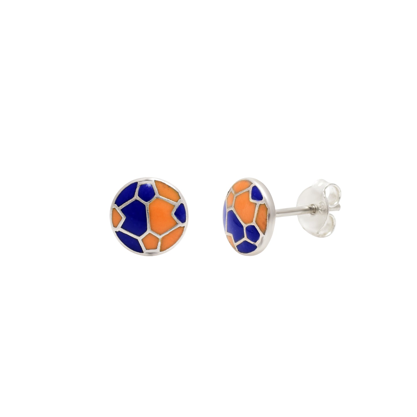 Round Mosaic Stud Earrings