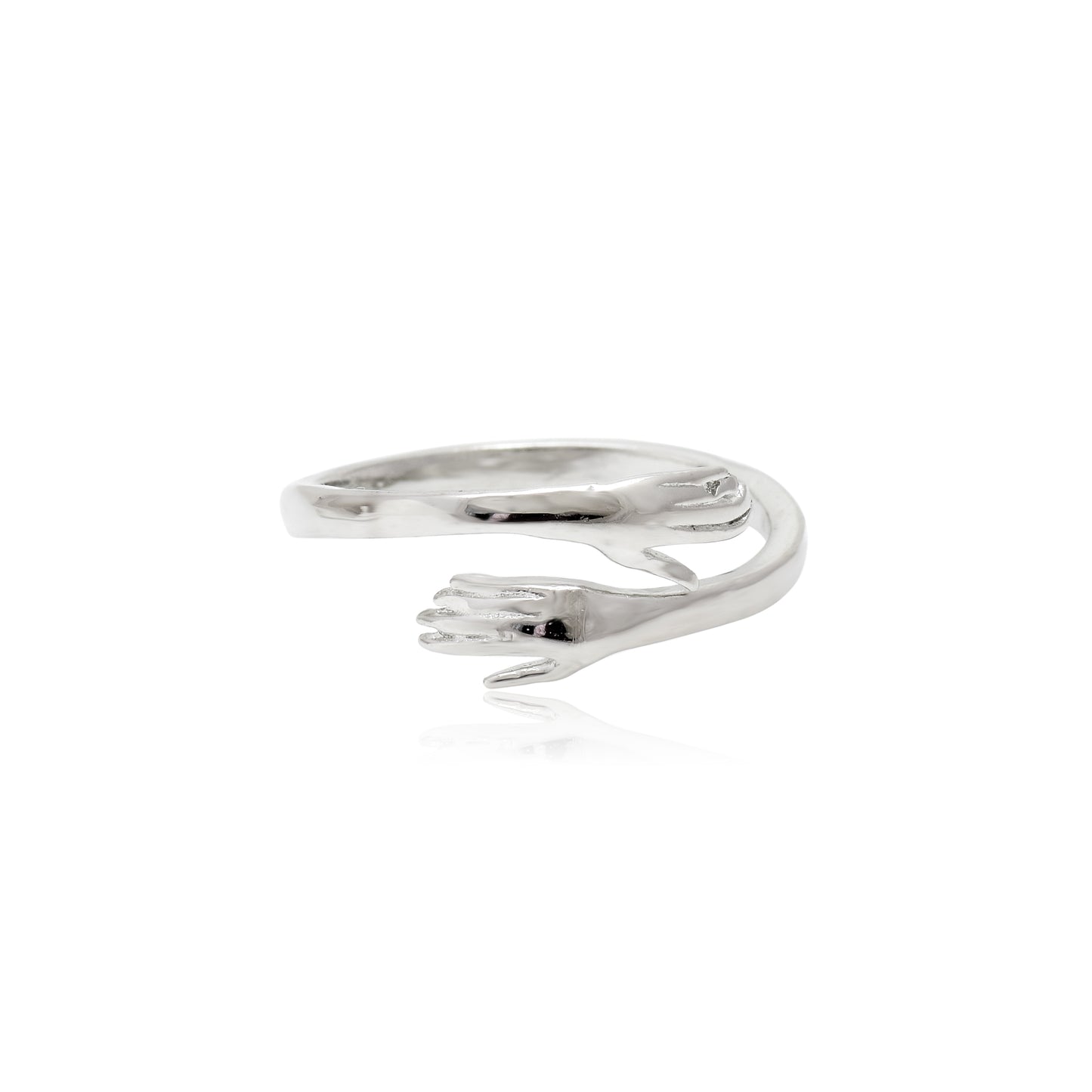 Elegant Hand-Inspired Adjustable Silver Ring