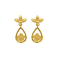 Floral Gold-Plated Pendant Set with Earrings