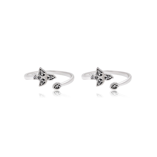 Girl's Trendy Silver Plated Toe Rings