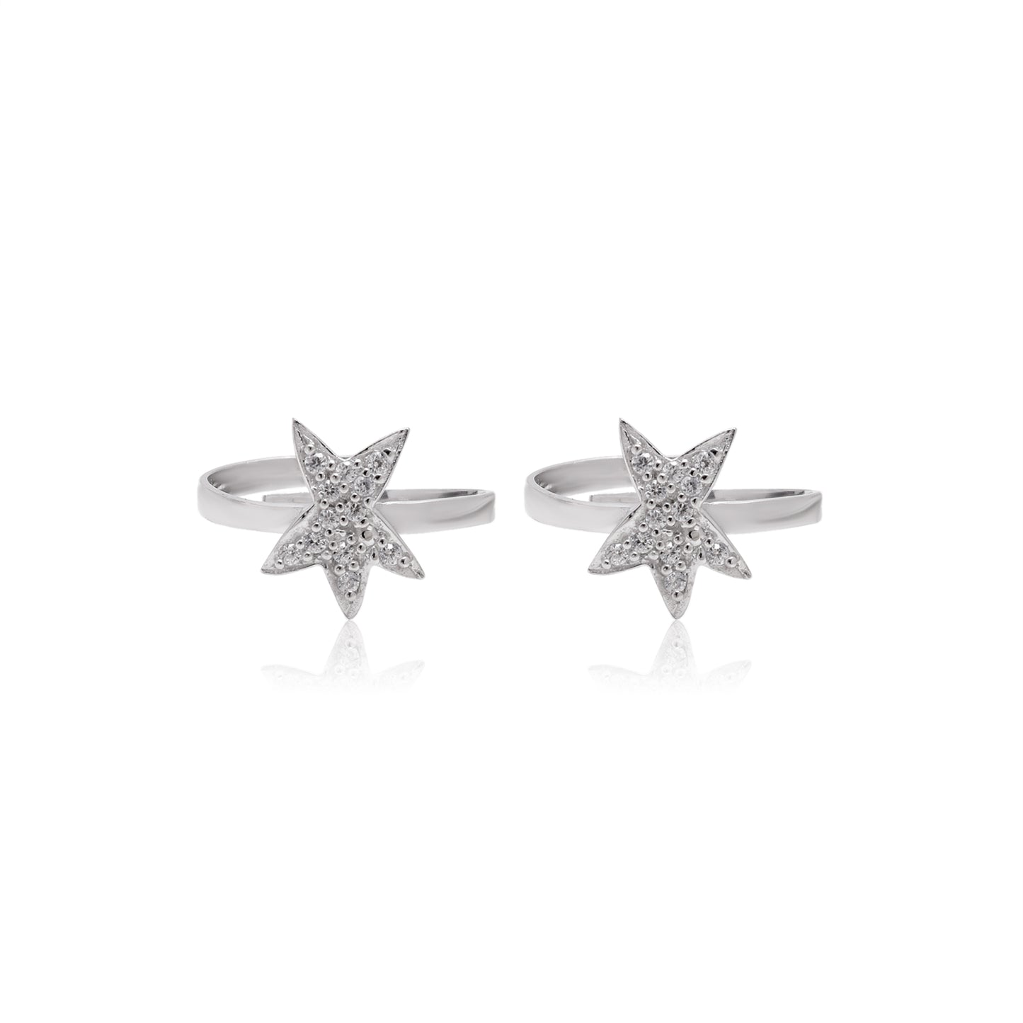 Pure 925 Star Shape Silver Ring