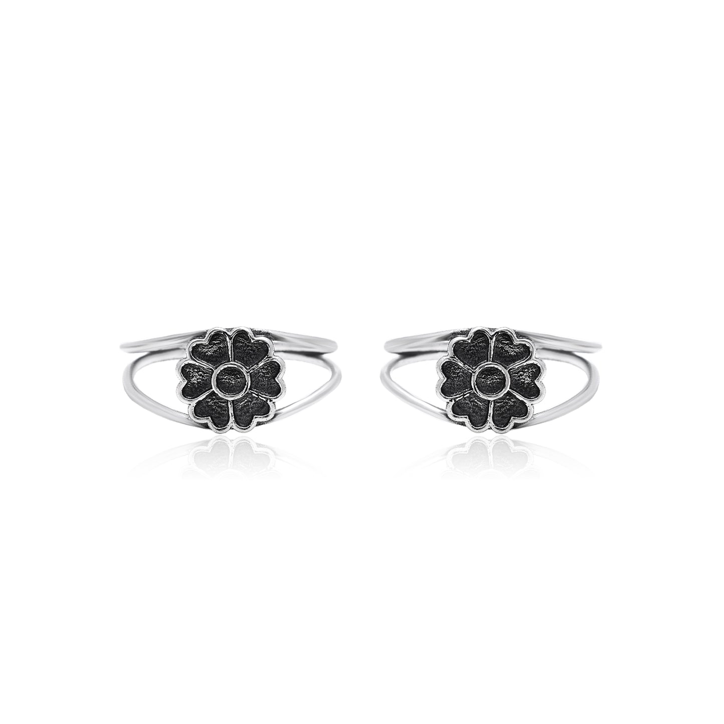 Beautiful Silver Flower Toe Ring