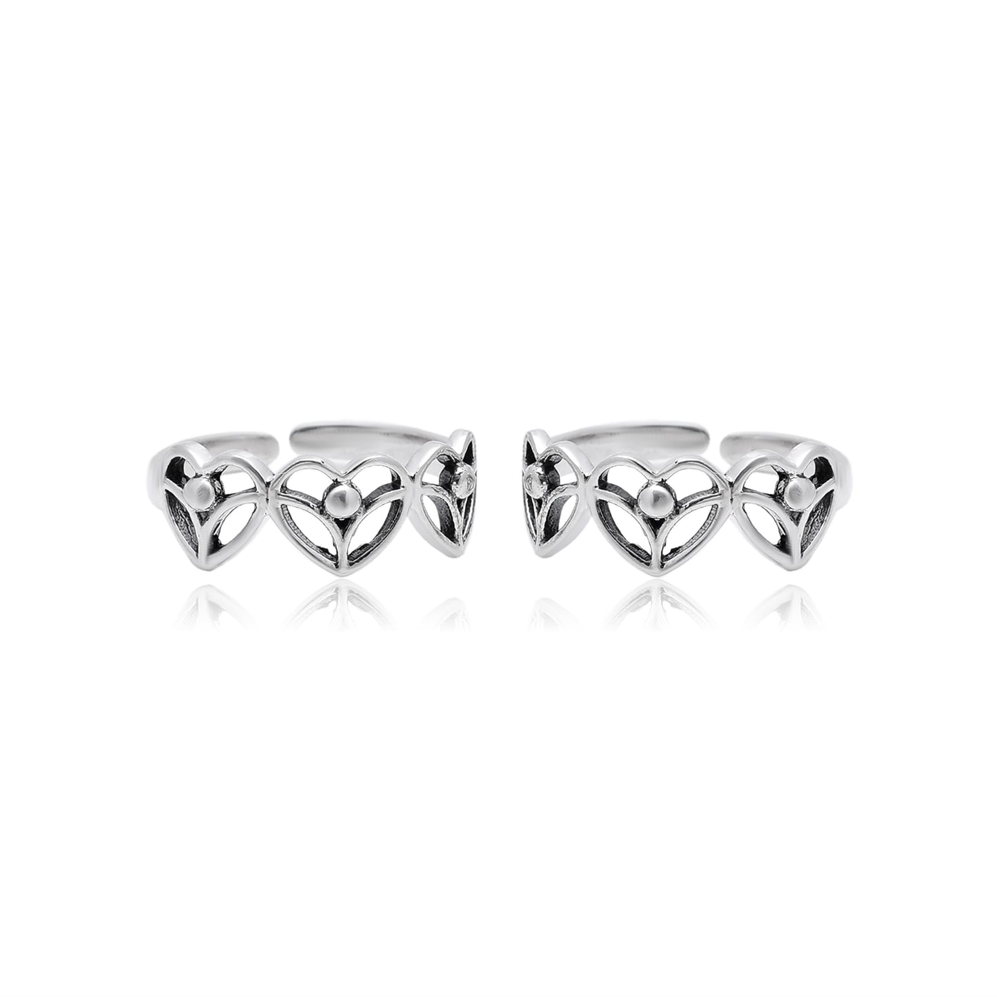 Amazing Heart Shape Design Silver Ring