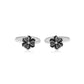 Black Shade Flower Design Silver Ring