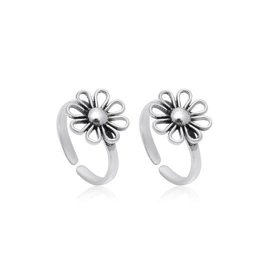 Flower Shape Pure 925 Silver Ring