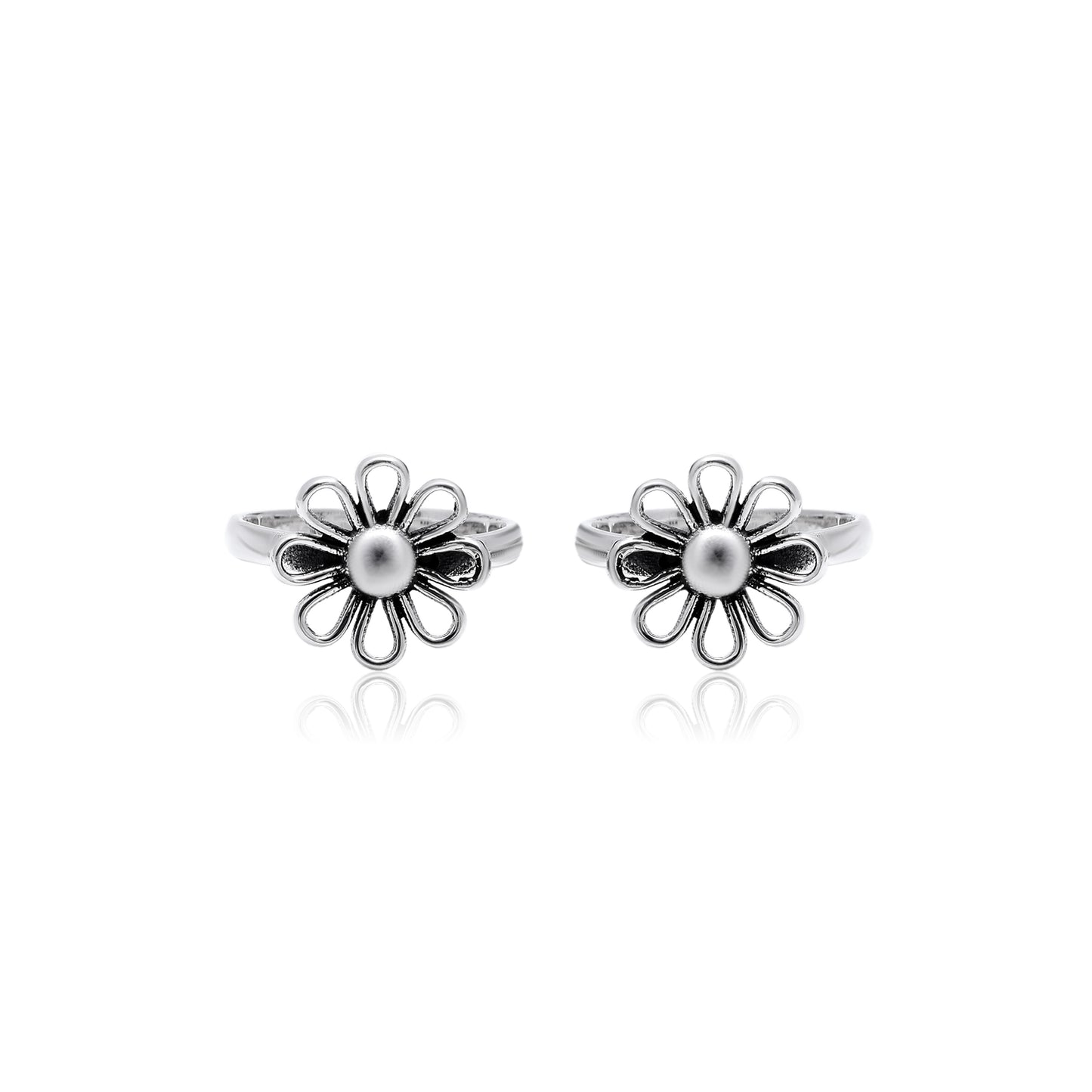 Flower Shape Pure 925 Silver Ring