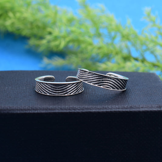 Oxidized Sterling Silver Toe Rings