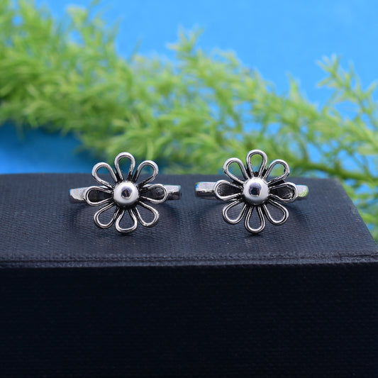 Flower Shape Pure 925 Silver Ring