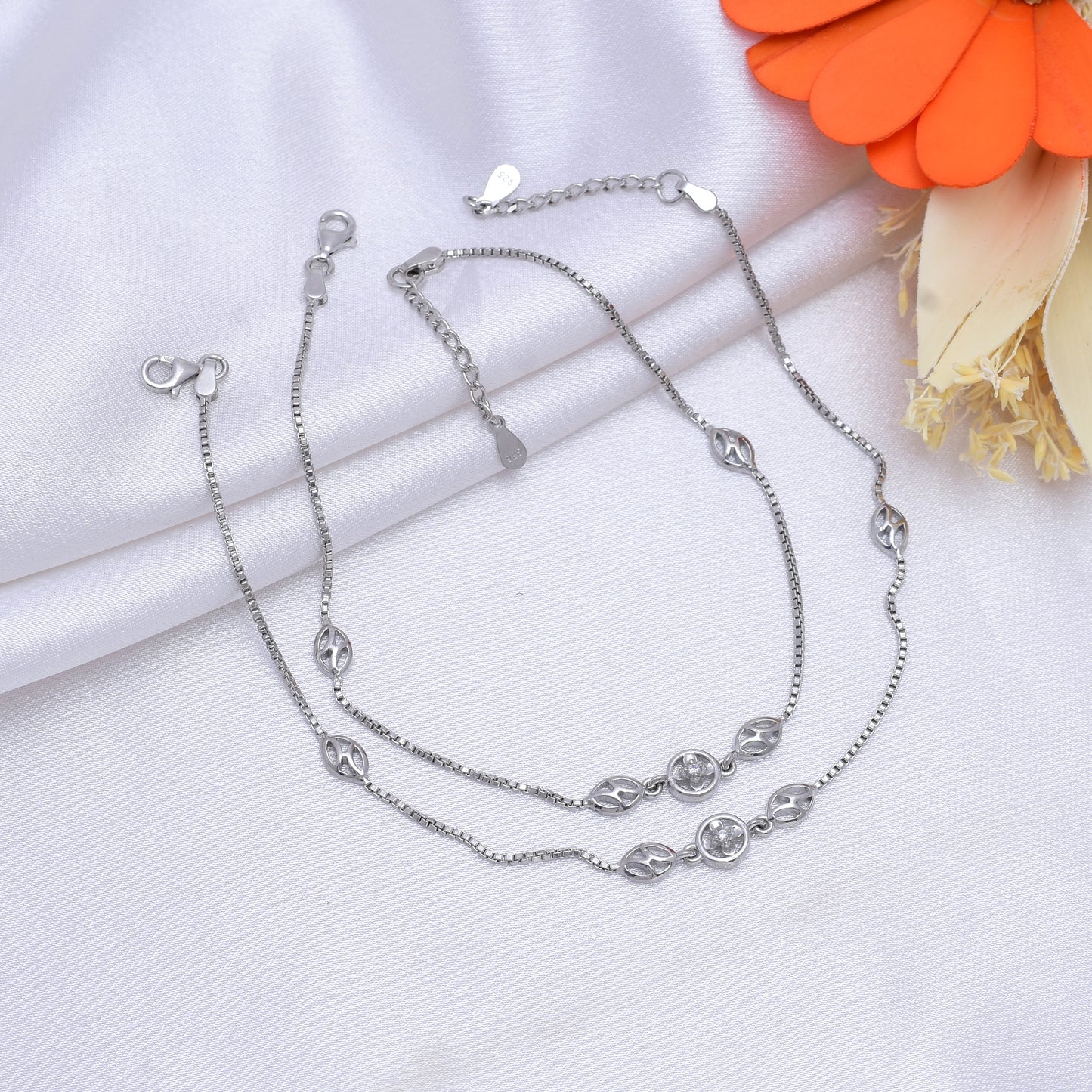 Beautiful Design Silver Anklet