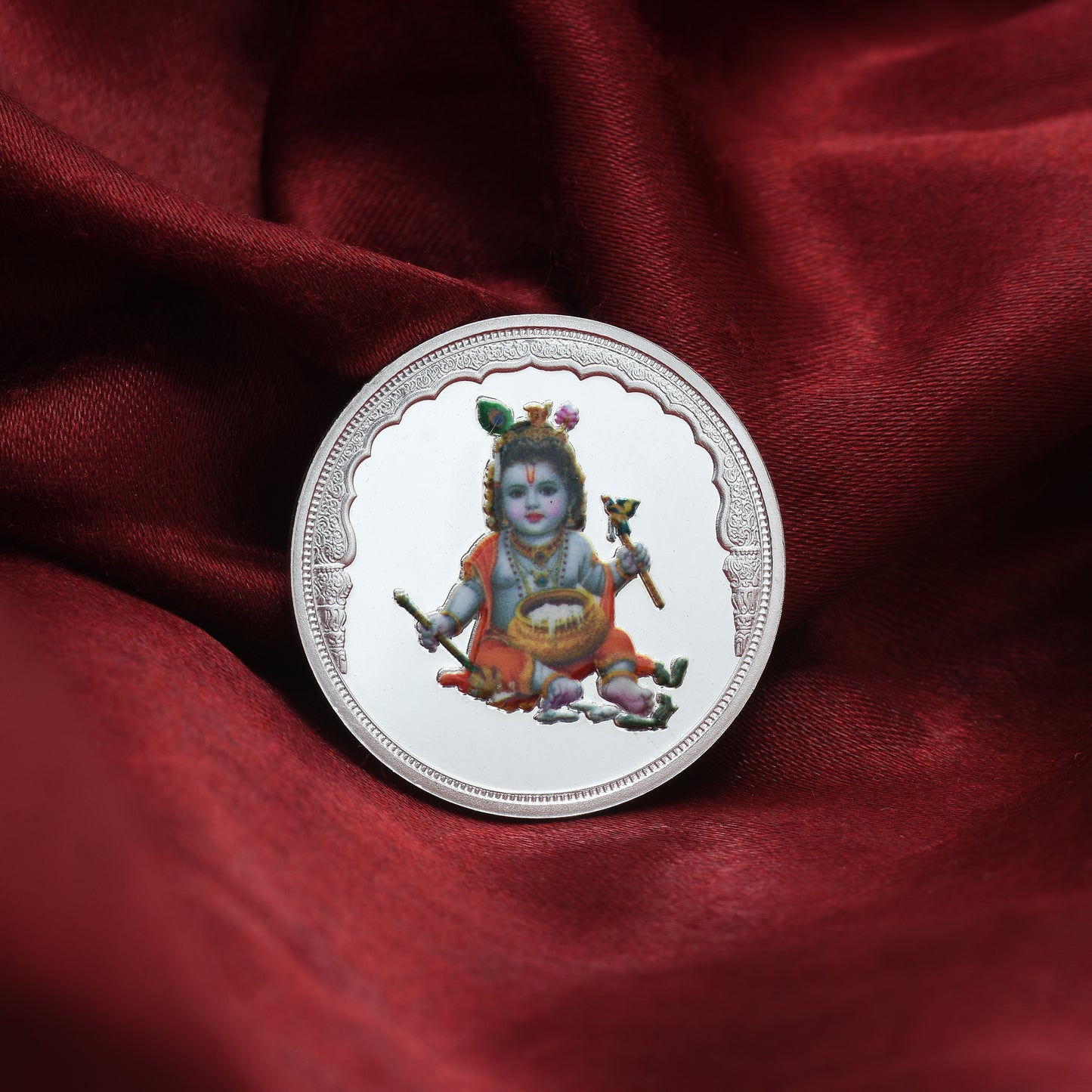 Bal Krishna Silver Coin with Krishna