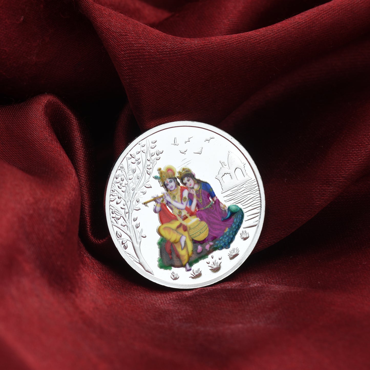 Krishna and Radha Silver Coin