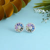 Multicolored Gemstone Stud Earrings with Silver