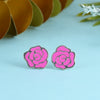 Pink Rose Stud Earrings