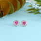 Pink Heart Stud Earrings