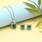 Green Gemstone Necklace and Earring Set