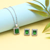 Green Gemstone Necklace and Earring Set