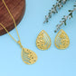 Gold-Toned Floral Drop Necklace & Earring Set