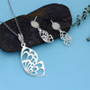 Silver Butterfly Wing Pendant & Earring Set