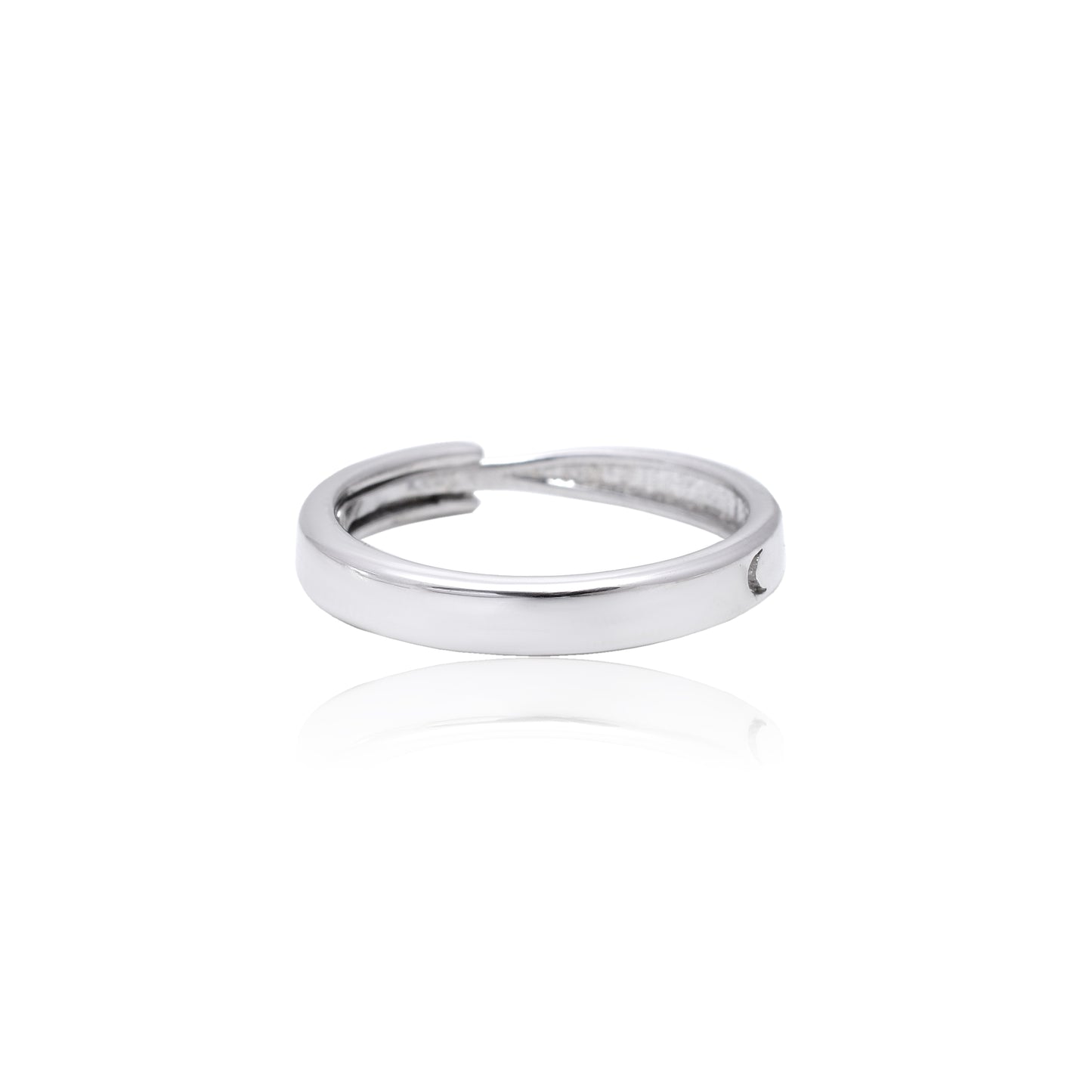 Simple Moon Cutting Silver Ring