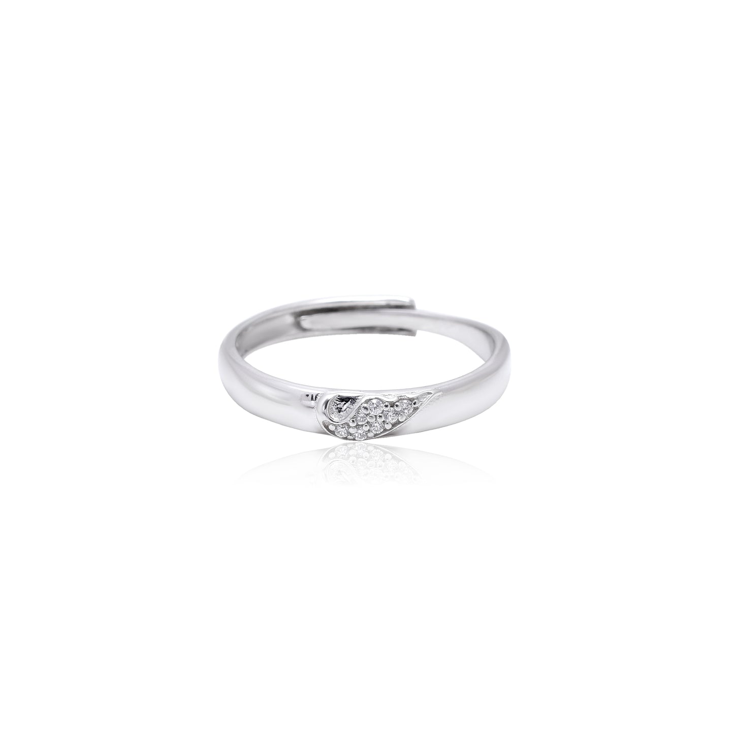 Half Heart Silver Ring